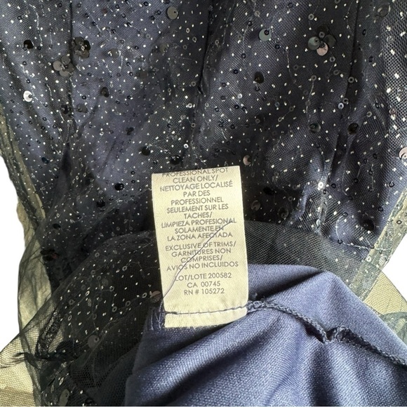 JS Collections Alyssa Sequin Godet Cocktail Dress Navy 6 - Picture 11 of 12